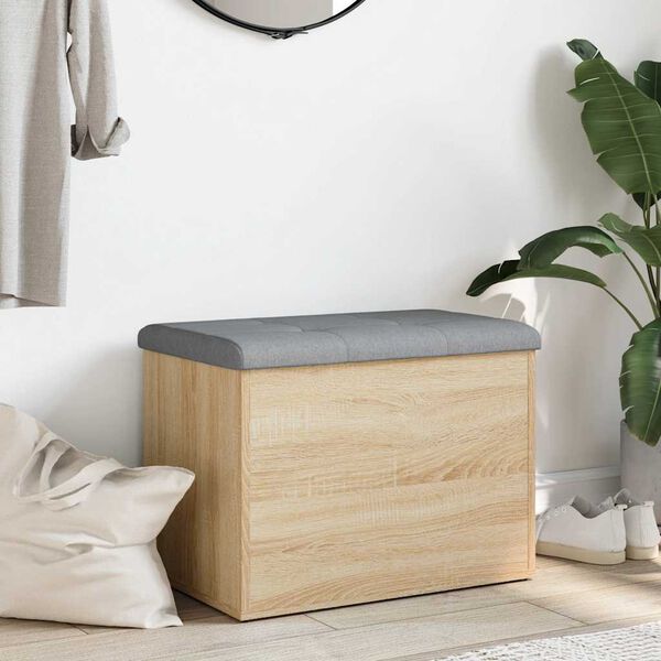 vidaXL Ławka ze schowkiem Sonoma Oak 62x42x45 cm Drewno konstrukcyjne