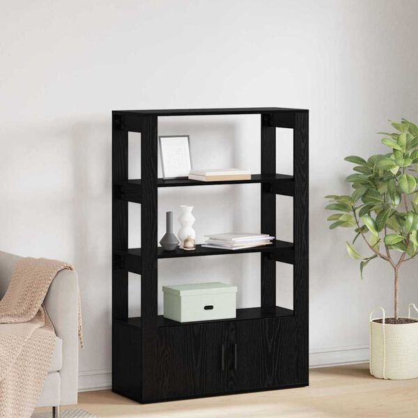 vidaXL Bufet Czarny dąb 30 x 80 x 119,5 cm Materiał drewnopochodny