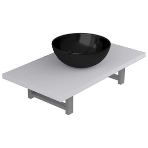 vidaXL Dwuczęściowy zestaw mebli do łazienki, ceramiczny, biały