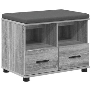 vidaXL Ławka w przedpokoju z poduszką Szary Sonoma 60 x 38 x 46 cm
