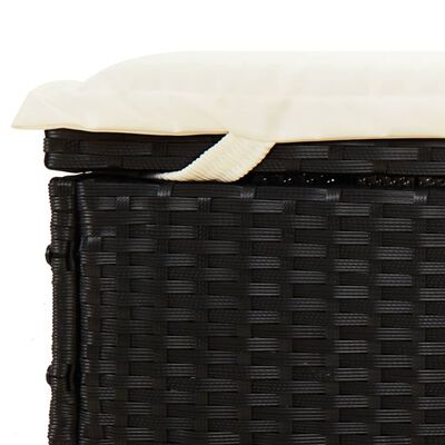 vidaXL 2-os. leżak z półokrągłym daszkiem, czarny, 211x112x140 cm