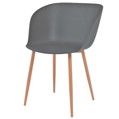 vidaXL Krzesła stołowe, 6 szt., szare, plastikowe