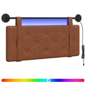 vidaXL Wezgłowie wiszące Z lampą LED brązowy Antyczny PU