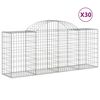 vidaXL Kosze gabionowe, 30 szt, 200x50x80/100 cm, galwanizowane żelazo