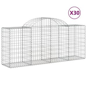 vidaXL Kosze gabionowe, 30 szt, 200x50x80/100 cm, galwanizowane żelazo