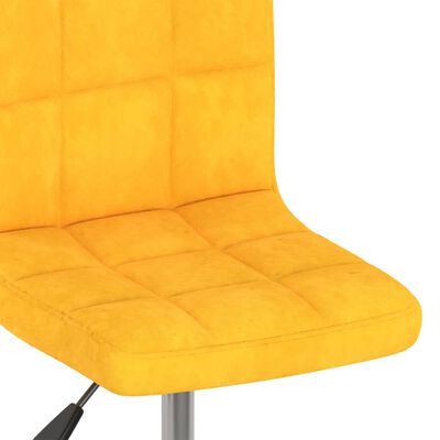 vidaXL Obrotowe krzesła stołowe, 4 szt., żółte, obite aksamitem