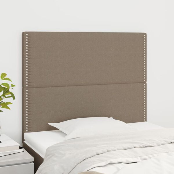 vidaXL Zagł&oacute;wek taupe 90x5x118/128 cm materiał