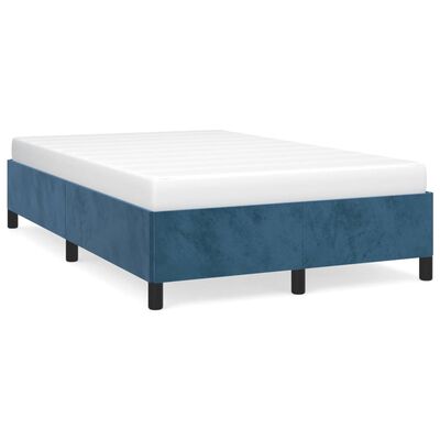 vidaXL Rama łóżka, ciemnoniebieska, 120x190 cm, obita aksamitem