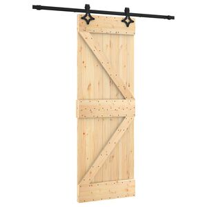 vidaXL Drzwi przesuwne Naturalny i czarny 70 x 210 cm