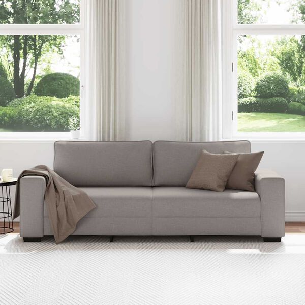 vidaXL Sofa 3-osobowa, kolor taupe, 220x77x82 cm, tkaniną