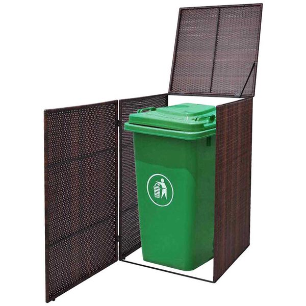 vidaXL Wiata na kosze na śmieci Brązowy 76 x 78 x 123 cm
