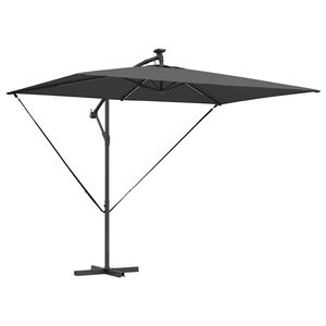 vidaXL Parasol plażowy Ze LED Lights Antracyt 294 x 200 x 270 cm