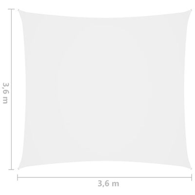 vidaXL Żagiel ogrodowy, tkanina Oxford, kwadrat, 3,6x3,6 m, biały