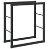 vidaXL Stojak na drewno opałowe czarny 55x30x61 cm stalowy