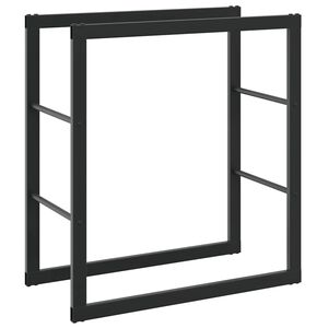 vidaXL Stojak na drewno opałowe czarny 55x30x61 cm stalowy