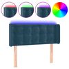 vidaXL Zagł&oacute;wek do ł&oacute;żka z LED, ciemnoniebieski 83x16x78/88cm, aksamit