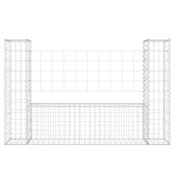 vidaXL Ogrodzenie gabionowe z 2 słupkami, żelazo, 140x20x100 cm