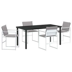 vidaXL Zestaw do jadalni w ogrodzie 5 pcs Biały 160 x 80 x 73 cm