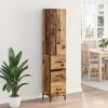 vidaXL Highboard z szufladą Stare drewno 69,5 x 34 x 180 cm
