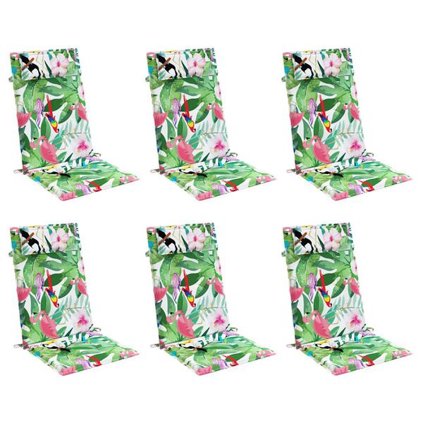 vidaXL Poduszki na krzesła z wysokim oparciem, 6 szt., kolorowe