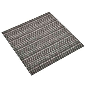 vidaXL Dywan 20 szt. Antracytowy w paski 50 x 50 cm 100% polipropylen