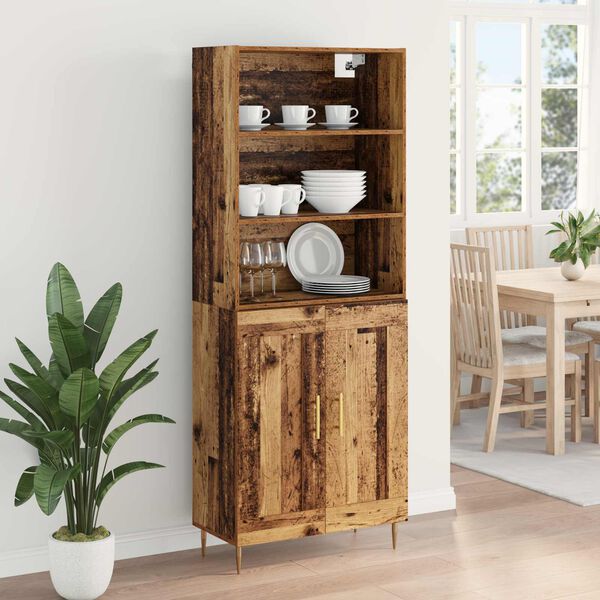 vidaXL Highboard Stare drewno 69,5 x 34 x 180 cm