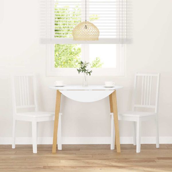 vidaXL Krzesła do jadalni 2 szt. Białe lite drewno gumowe