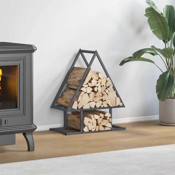 vidaXL Stojak na drewno opałowe, antracyt, 50x25x60 cm