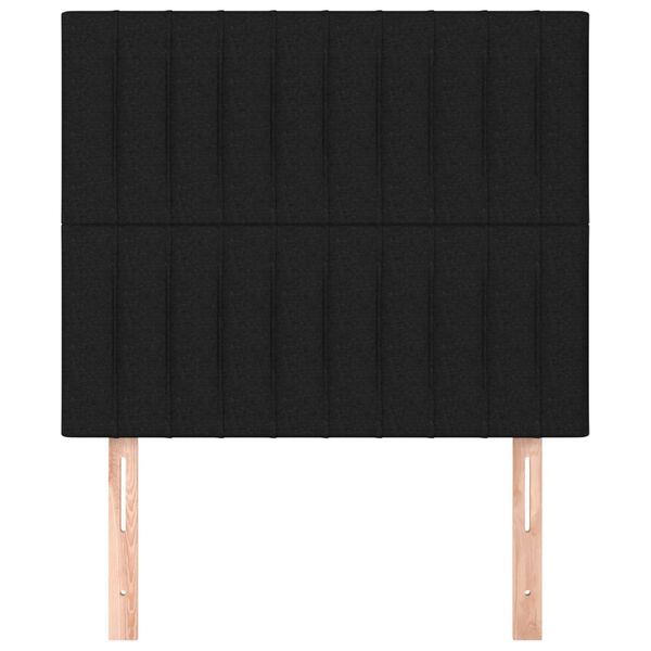 vidaXL Zagł&oacute;wek czarny 90x5x118/128 cm tkanina