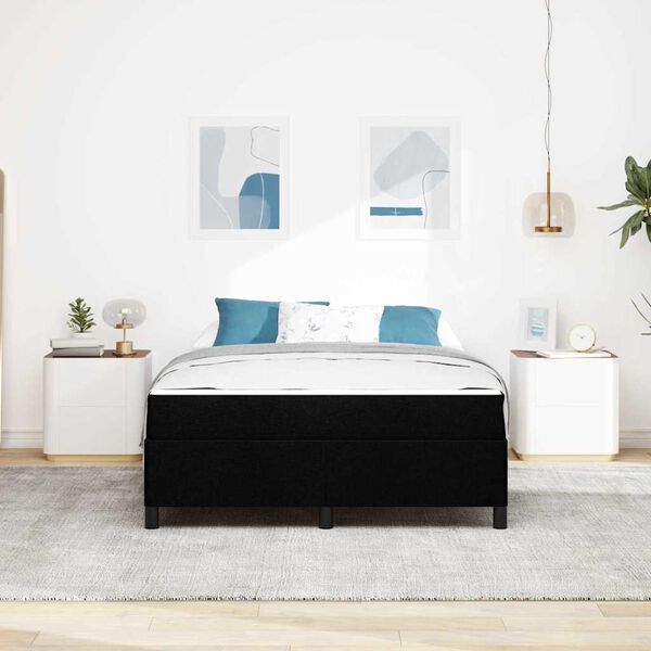 vidaXL Ł&oacute;żko sprężynowe Czarny 160 x 200 cm tkanina