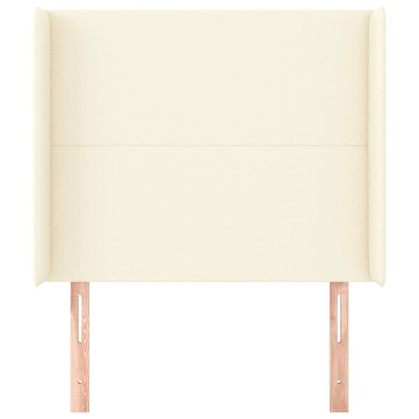 vidaXL Zagł&oacute;wek uszak, kremowy, 93x16x118/128 cm, sztuczna sk&oacute;ra