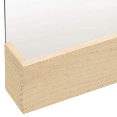 vidaXL Lustro ścienne z półką z litego drewna sosnowego, 23x39,5 cm