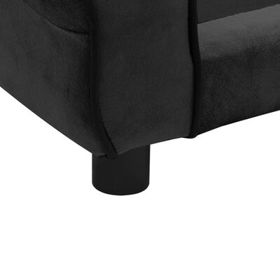 vidaXL Sofa dla psa, czarna, 72x45x30 cm, pluszowa
