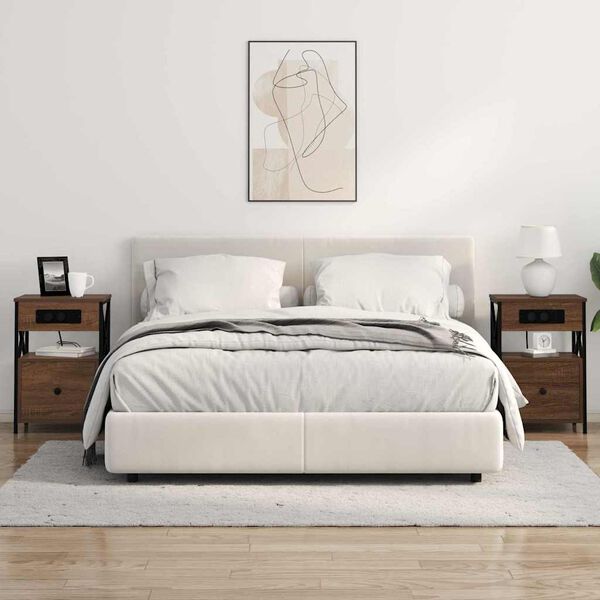 vidaXL Szafka Nocna z szufladą Brązowy dąb 40 x 31 x 60 cm