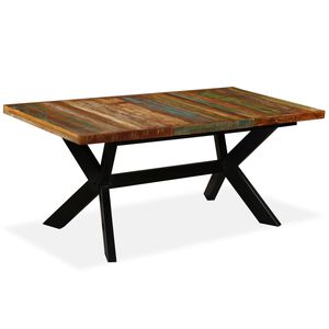 vidaXL St&oacute;ł jadalniany, lite drewno mango, stalowe nogi, 180 cm