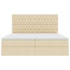 vidaXL Ł&oacute;żko z miejscem do przechowywania Kremowy 200 x 200 cm