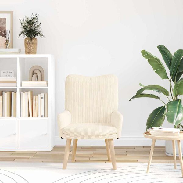 vidaXL fotel Kremowy 63 x 67 x 94 cm Tkanina sherpa