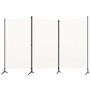 vidaXL Parawan 3-panelowy, biały, 260 x 180 cm, tkanina
