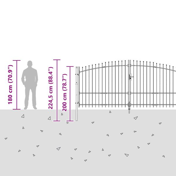 vidaXL Brama ogrodzeniowa, stalowa, 1,5 x 4 m, czarna