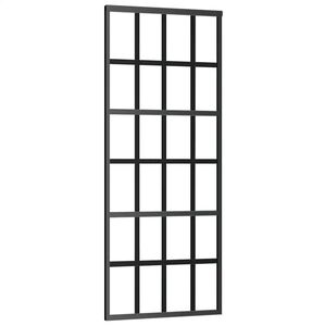 vidaXL Drzwi przesuwne, szkło ESG i aluminium, 76x205 cm, czarne