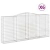 vidaXL Kosze gabionowe, 6 szt, 400x50x180/200 cm, galwanizowane żelazo