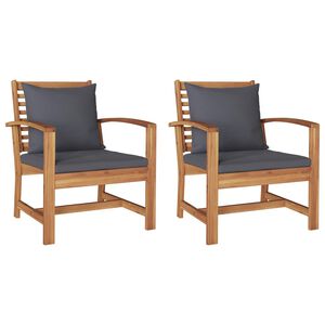 vidaXL Krzesło 2 pcs Brązowy i ciemnoszary 65 x 60 x 76,5 cm