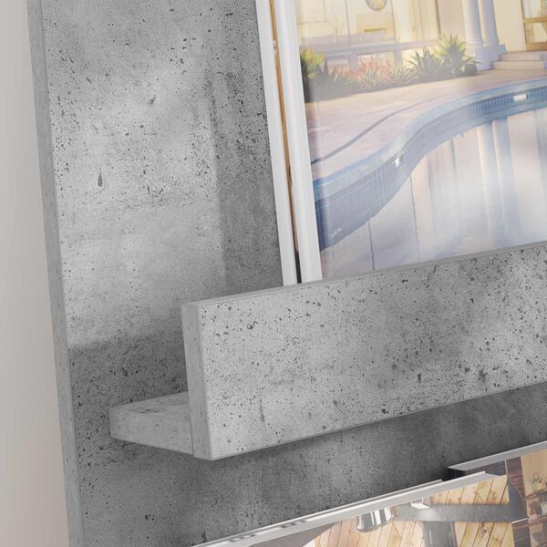 vidaXL Regał na gazety z p&oacute;łką Betonowy szary 43 x 11 x 102 cm