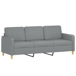 vidaXL Sofa 3-osobowa, jasnoszara, 180 cm, tapicerowana tkaniną