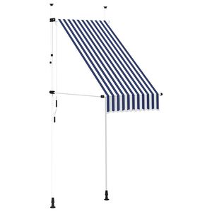 vidaXL Markiza zwijana ręcznie, 100 cm, niebiesko-białe pasy