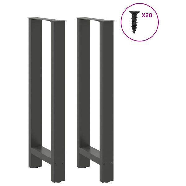 vidaXL Nogi do stołu barowego Antracyt 2 szt. 40x(100-101) cm Stal