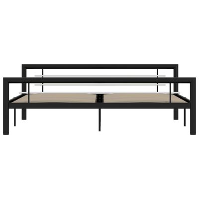 vidaXL Rama łóżka, czarno-biała, metalowa, 180x200 cm