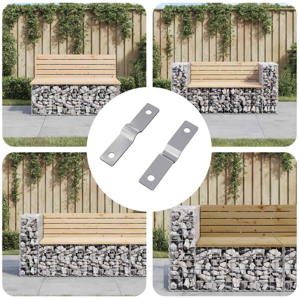 vidaXL Płyta uderzeniowa 2 pcs Srebrny 50 x 10 x 1,2 mm Żelazo