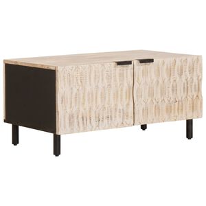 vidaXL Stolik kawowy Biały 80 x 50 x 40 cm Drewno z mango