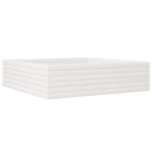 vidaXL Donica ogrodowa, biała, 90x90x23 cm, lite drewno sosnowe